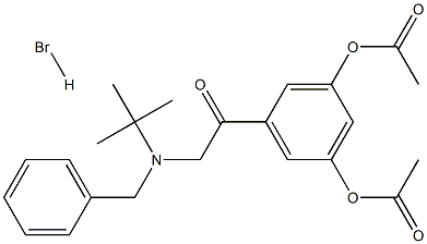 Ethanone, 1-[3,5-bis(acetyloxy)phenyl]-2-[(1,1-dimethylethyl)(phenylmethyl)amino]-, hydrobromide Struktur