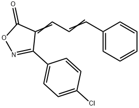 3-(4-chlorophenyl)-4-(3-phenyl-2-propenylidene)-5(4H)-isoxazolone Struktur