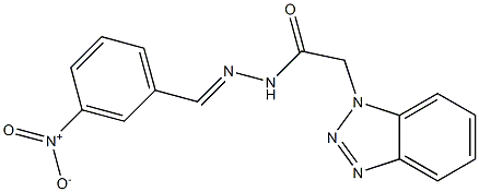 2-(1H-1,2,3-benzotriazol-1-yl)-N'-{3-nitrobenzylidene}acetohydrazide Struktur