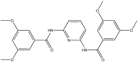 N-{6-[(3,5-dimethoxybenzoyl)amino]-2-pyridinyl}-3,5-dimethoxybenzamide Struktur