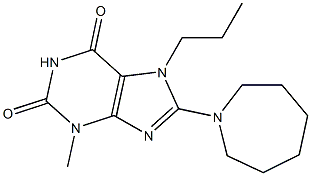 8-(1-azepanyl)-3-methyl-7-propyl-3,7-dihydro-1H-purine-2,6-dione Struktur