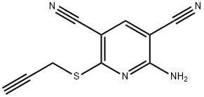 2-amino-6-(2-propynylsulfanyl)-3,5-pyridinedicarbonitrile Struktur