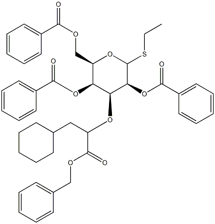 ethyl 2,4,6-tri-O-benzoyl-3-O-[(2S)-1-(benzyloxy)-3-cyclohexyl-1-oxopropan-2-yl]-1-thio--D-galactopyranoside Struktur