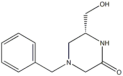 (6R)-4-benzyl-6-hydroxymethylpiperazin-2-one Struktur