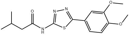 N-[5-(3,4-dimethoxyphenyl)-1,3,4-thiadiazol-2-yl]-3-methylbutanamide Struktur