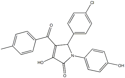 5-(4-chlorophenyl)-3-hydroxy-1-(4-hydroxyphenyl)-4-[(4-methylphenyl)carbonyl]-1,5-dihydro-2H-pyrrol-2-one Struktur