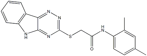 N-(2,4-dimethylphenyl)-2-(5H-[1,2,4]triazino[5,6-b]indol-3-ylsulfanyl)acetamide Struktur