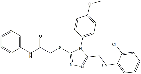 2-{[5-[(2-chloroanilino)methyl]-4-(4-methoxyphenyl)-4H-1,2,4-triazol-3-yl]sulfanyl}-N-phenylacetamide Struktur