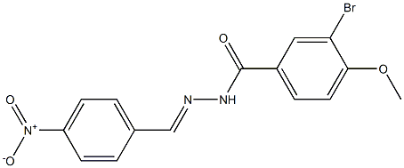 3-bromo-N'-{4-nitrobenzylidene}-4-methoxybenzohydrazide Struktur