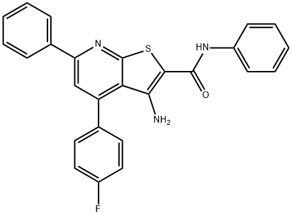 3-amino-4-(4-fluorophenyl)-N,6-diphenylthieno[2,3-b]pyridine-2-carboxamide Struktur