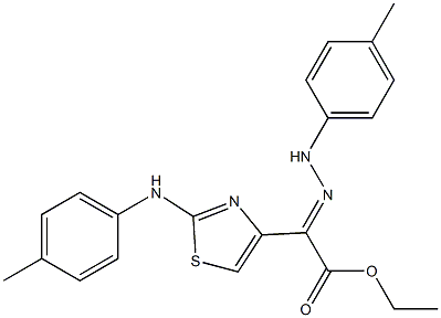 ethyl [(4-methylphenyl)hydrazono][2-(4-toluidino)-1,3-thiazol-4-yl]acetate Struktur