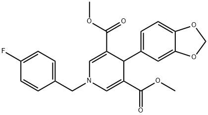 dimethyl 4-(1,3-benzodioxol-5-yl)-1-(4-fluorobenzyl)-1,4-dihydropyridine-3,5-dicarboxylate Struktur