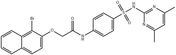 2-[(1-bromo-2-naphthyl)oxy]-N-(4-{[(4,6-dimethyl-2-pyrimidinyl)amino]sulfonyl}phenyl)acetamide Struktur