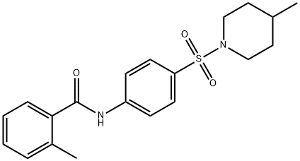 2-methyl-N-{4-[(4-methyl-1-piperidinyl)sulfonyl]phenyl}benzamide Struktur