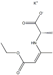 potassium (2S)-2-{[(2Z)-4-ethoxy-4-oxobut-2-en-2-yl]amino}propanoate Struktur