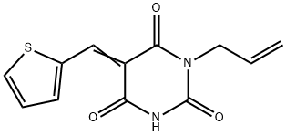 1-allyl-5-(2-thienylmethylene)-2,4,6(1H,3H,5H)-pyrimidinetrione Struktur