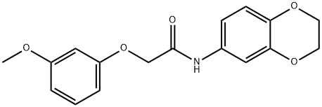 N-(2,3-dihydro-1,4-benzodioxin-6-yl)-2-(3-methoxyphenoxy)acetamide Struktur