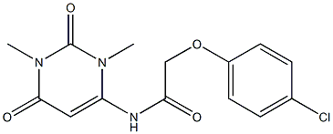 2-(4-chlorophenoxy)-N-(1,3-dimethyl-2,6-dioxo-1,2,3,6-tetrahydro-4-pyrimidinyl)acetamide Struktur