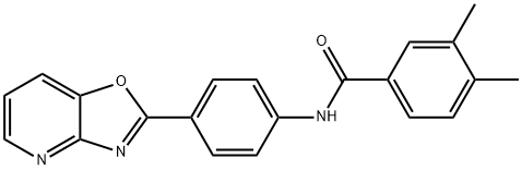 3,4-dimethyl-N-(4-[1,3]oxazolo[4,5-b]pyridin-2-ylphenyl)benzamide Struktur