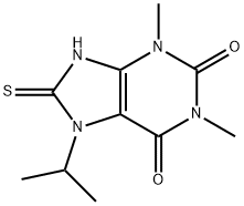 7-isopropyl-1,3-dimethyl-8-sulfanyl-3,7-dihydro-1H-purine-2,6-dione Struktur