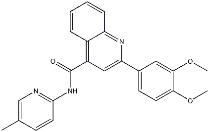 2-(3,4-dimethoxyphenyl)-N-(5-methyl-2-pyridinyl)-4-quinolinecarboxamide Struktur