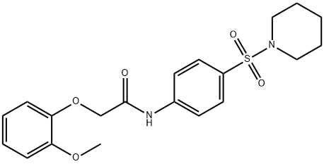 2-(2-methoxyphenoxy)-N-[4-(1-piperidinylsulfonyl)phenyl]acetamide Struktur