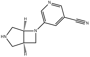 5-[(1R,5S)-3,6-diazabicyclo[3.2.0]heptan-6-yl]pyridine-3-carbonitrile Struktur