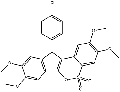 11-(4-chlorophenyl)-2,3,8,9-tetramethoxy-11H-indeno[1,2-c][2,1]benzoxathiine 5,5-dioxide Struktur