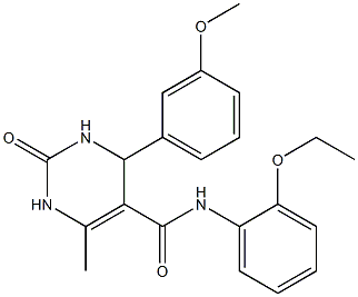 N-(2-ethoxyphenyl)-4-(3-methoxyphenyl)-6-methyl-2-oxo-1,2,3,4-tetrahydropyrimidine-5-carboxamide Struktur