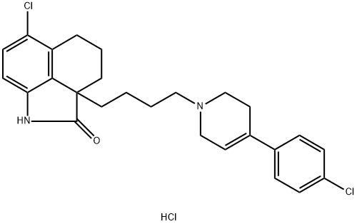 6-Chloro-2a-[4-[4-(4-chlorophenyl)-3,6-dihydro-1(2H)-pyridinyl]butyl]-2a,3,4,5-tetrahydrobenz[cd]indol-2(1H)-one hydrochloride Struktur