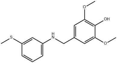 2,6-dimethoxy-4-({[3-(methylsulfanyl)phenyl]amino}methyl)phenol Struktur