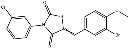 5-(3-bromo-4-methoxybenzylidene)-3-(3-chlorophenyl)-1,3-thiazolidine-2,4-dione Struktur