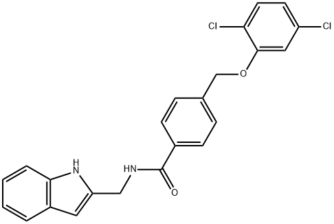 4-[(2,5-dichlorophenoxy)methyl]-N-(1H-indol-2-ylmethyl)benzamide Struktur