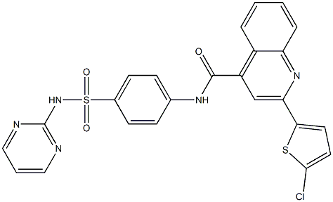 2-(5-chloro-2-thienyl)-N-{4-[(2-pyrimidinylamino)sulfonyl]phenyl}-4-quinolinecarboxamide Struktur