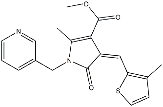 methyl 2-methyl-4-[(3-methyl-2-thienyl)methylene]-5-oxo-1-(3-pyridinylmethyl)-4,5-dihydro-1H-pyrrole-3-carboxylate Struktur