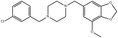 1-(3-chlorobenzyl)-4-[(7-methoxy-1,3-benzodioxol-5-yl)methyl]piperazine Struktur