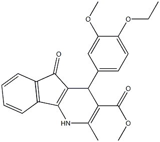 methyl 4-(4-ethoxy-3-methoxyphenyl)-2-methyl-5-oxo-4,5-dihydro-1H-indeno[1,2-b]pyridine-3-carboxylate Struktur