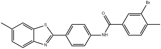 3-bromo-4-methyl-N-[4-(6-methyl-1,3-benzothiazol-2-yl)phenyl]benzamide Struktur