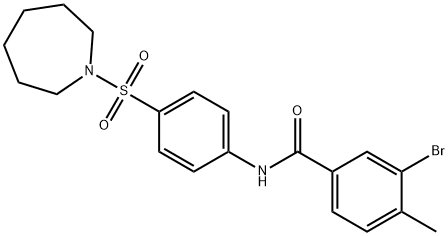 N-[4-(1-azepanylsulfonyl)phenyl]-3-bromo-4-methylbenzamide Struktur