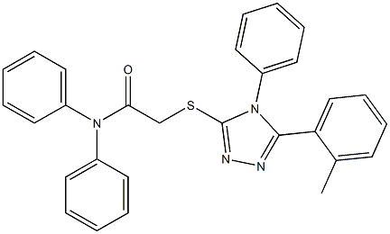 2-{[5-(2-methylphenyl)-4-phenyl-4H-1,2,4-triazol-3-yl]sulfanyl}-N,N-diphenylacetamide Struktur