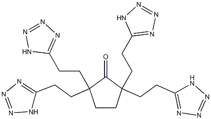 2,2,5,5-tetrakis[2-(1H-tetraazol-5-yl)ethyl]cyclopentanone Struktur