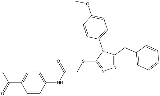 N-(4-acetylphenyl)-2-{[5-benzyl-4-(4-methoxyphenyl)-4H-1,2,4-triazol-3-yl]sulfanyl}acetamide Struktur