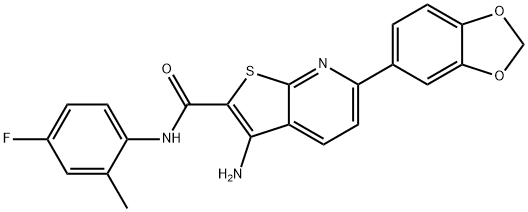 3-amino-6-(1,3-benzodioxol-5-yl)-N-(4-fluoro-2-methylphenyl)thieno[2,3-b]pyridine-2-carboxamide Struktur