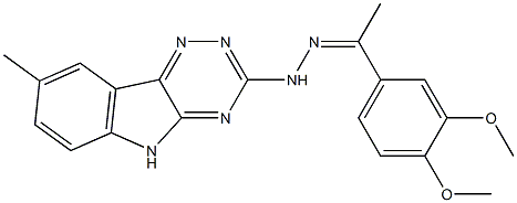 1-(3,4-dimethoxyphenyl)ethanone (8-methyl-5H-[1,2,4]triazino[5,6-b]indol-3-yl)hydrazone Struktur