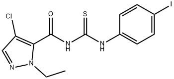 N-[(4-chloro-1-ethyl-1H-pyrazol-5-yl)carbonyl]-N'-(4-iodophenyl)thiourea Struktur