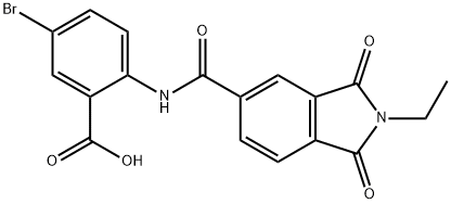 5-bromo-2-{[(2-ethyl-1,3-dioxo-2,3-dihydro-1H-isoindol-5-yl)carbonyl]amino}benzoic acid Struktur