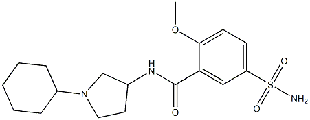 5-(Aminosulfonyl)-N-(1-cyclohexylpyrrolidin-3-yl)-2-methoxybenzamide Struktur