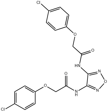 2-(4-chlorophenoxy)-N-(4-{[2-(4-chlorophenoxy)acetyl]amino}-1,2,5-oxadiazol-3-yl)acetamide Struktur