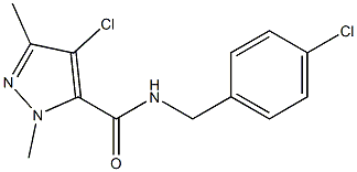 4-chloro-N-(4-chlorobenzyl)-1,3-dimethyl-1H-pyrazole-5-carboxamide Struktur