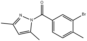 (3-bromo-4-methylphenyl)(3,5-dimethyl-1H-pyrazol-1-yl)methanone Struktur